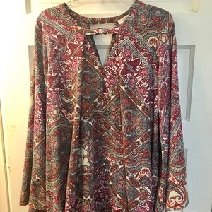 Umgee Tunic dress w/bell sleeves L